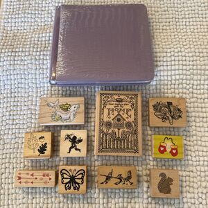 New Scrapbook & 10 Rubber Stamps Card Making Decoration Scrapbooking Crafts